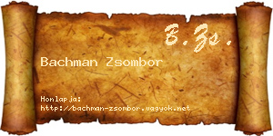 Bachman Zsombor névjegykártya